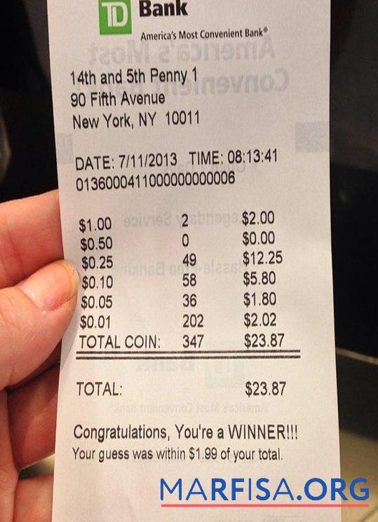 Blank USA TD bank payment receipt download for verification